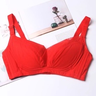 Red Steel-Free Bra - Glossy Seamless Design | Comfort Fit | Adjustable Straps | Size 80B-85B