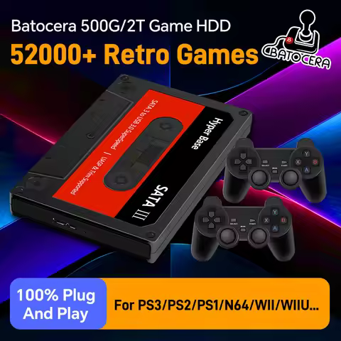 Batocera 500G/2T Retro Game Hard Drive With 52000 Games External Handheld Emulator Gaming HDD For N6