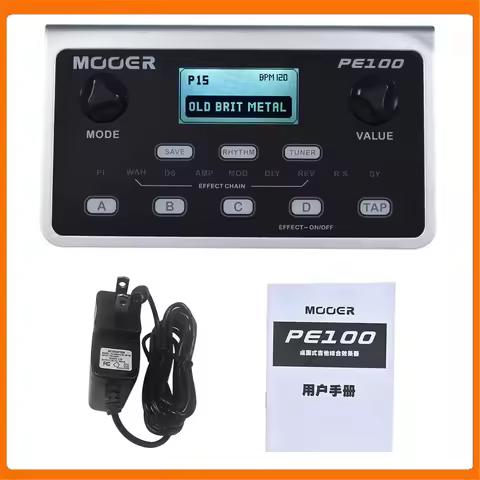 Interesting MOOER PE100 Portable Multi-effects Processor Guitar Effect Pedal 39 Effects 40 Drum Patt