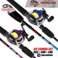 (5'8ft-6'3ft) BC Combo Set  Freshwater Tomman Baitcasting Set With Fishing Line [Rod + Reel + Line