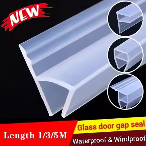 5M h/F/U Shape Glass Seal Strip Rubbe Bath Shower Door Window Weather Strips Draft Stopper for 6/8/1