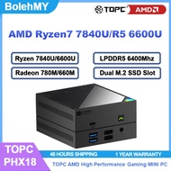 TOPC AMD R7 7840HS Ryzen7 R7 7840HS 7840U Ryzen5 6600U LPDDR5 6400Mhz M.2 PCIE4.0 SSD WIFI6 BT5.2 Ga