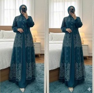 Gamis emerald green terbaru / abaya dewasa warna viral yaitu Mahogany & emerald blue terlaris tahun