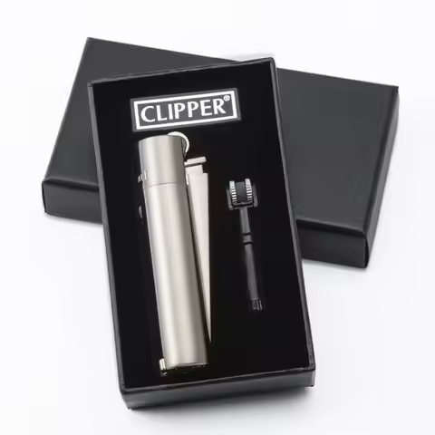 Spain Clipper Cigarette Lighter Metal Windproof Jet Flame Flint Grinding Wheel Inflatable Gas Butane
