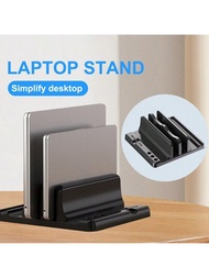 1入組黑色可調式筆記本桌面架,abs垂直膝上型筆電支架