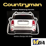 (MINI - COUNTRYMAN) Sticker of Car Backside, Sticker Belakang MINI Countryman ,Custom No. Plat, Colo