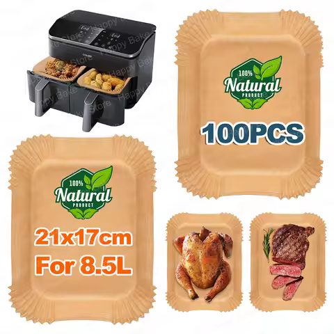 21x17cm Disposable Air Fryer Parchment Paper Sheets Compatible with COSORI 8.5L AirFryer, Non-stick 