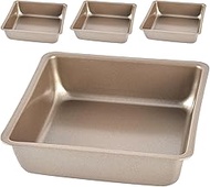 4pcs Nonstick Carbon Steel Square Cake Pans for Brownies Cheesecake Bar Cookies Mini Loaf Mold for T