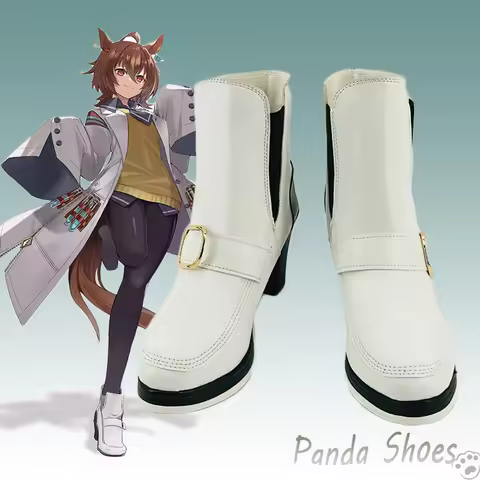 Umamusume Pretty Derby Agnes Tachyon Cosplay Shoes Anime Game White Cos Boots Cosplay Costume Prop S