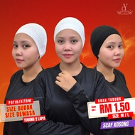 CY 2233 M/L SCAFT MUSLIMAH ANAK TUDUNG SNOW CAP SCAF / Scaf Sekolah Putih / Scaf Sekoah Hitam / Scho