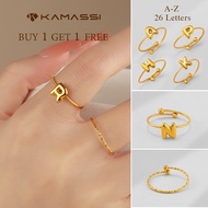 KAMASSI Beli 1 Percuma 1 Cincin Huruf PerempuanBoleh Laras Adjustable Ring for Wedding Jewelry R1060