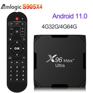 X96ใหม่ S905X4 Max Plus Ultra Amlogic 11สมาร์ททีวี4G 32G/64G Dual WIFI USB3.0 8K HD 2.4G & 5.0G Set-