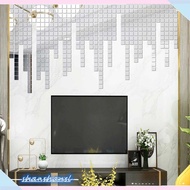 Shanshan 100Pcs/set Acrylic Mirror Wall Sticker Self-adhesive 3D Wallpaper DIY Home Decoration 2*2cm