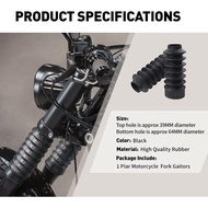 NEWSMARTS Motorcycle 39mm Fork Covers Front Rubber Gaiters Gators Shock Boots for Harley for Sportst