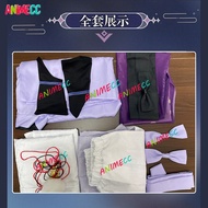 ANIMECC Wanderer Genshin Impact Scaramouche Cosplay Costume Wig Anime Game Balladeer White Kimono Ha