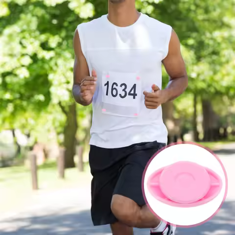 8Pcs Magnetic Race Number Fasteners No Pin Damage for Running Events Pink Bib Pins Race Bib Magnets