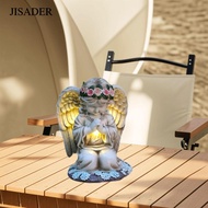 [JISADER] Angel Garden Statue Solar Decor Garden Figurine Praying Angel Figurine for