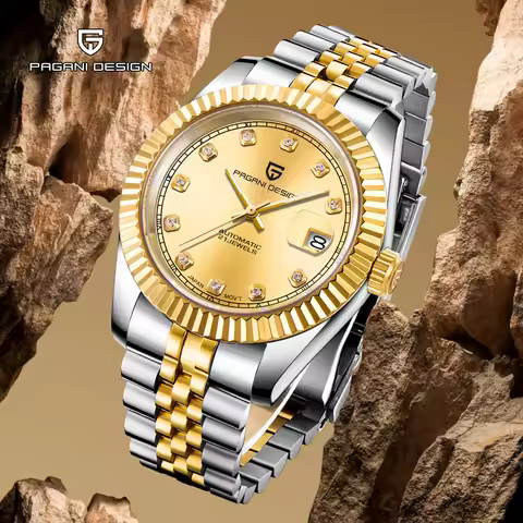 PAGANI DESIGN Gold Men's Watches Mechanical Watch For Man Automatic Wristwatches Stainless Steel Wat