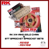 ORIGINAL RK XSO KLW XRING 428 RS150 RSX150 REAR SPROCKET SETS XW-RING CHAIN RK GOLD HARDEN STEEL