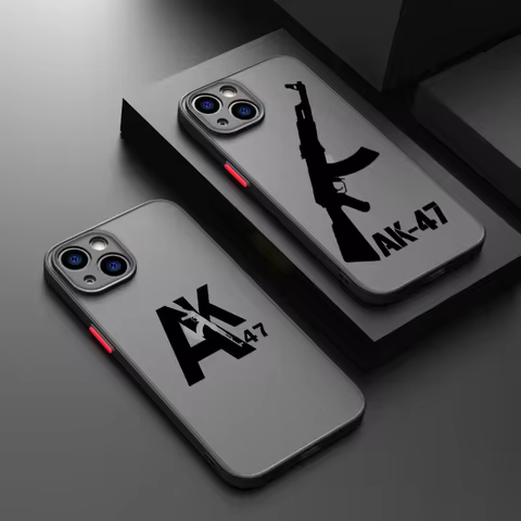 Rifle Star AK47 Assault Rifle Cool Creative For iPhone Case 16 15 14 13 12 11 Pro XR XS Max 7 8 Plus