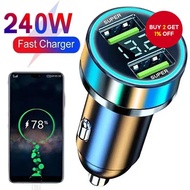 27W Car Charger Fast Charging 2 USB Ports Adapter for IPhone Samsung Xiaomi Quick Charging Chargers 