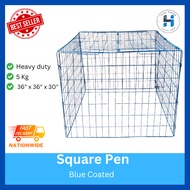 Square Pen 3X3X3 Blue coated/chicken/game fowl/cock cage (collapsible) kulungan ng manok/ heavy duty