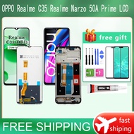Original For OPPO Realme C35 Realme Narzo 50A Prime LCD Display Screen With Frame Display Touch Scre