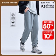 GIORDANO Men Joggers Drawstring Elastic Waist Breathable Joggers Warm Fleece-Lined Simple Basic Fash