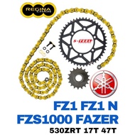 REGINA Sprocket Set YAMAHA FZ1 FZ1 N FZS1000 FAZER Ring Gold Chain Rantai Spoket ZRING motorcycle sp