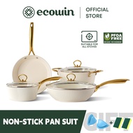 Ecowin 4pcs Non-Stick Cookware Set Ceramic coating Classic Series With Lids Suitable For All Stoves