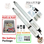 MILLIE‘S ( 4CH 433MHZ )  FOLDING &amp; SWING AUTOGATE SYSTEM ( Full set with battery/without battery）