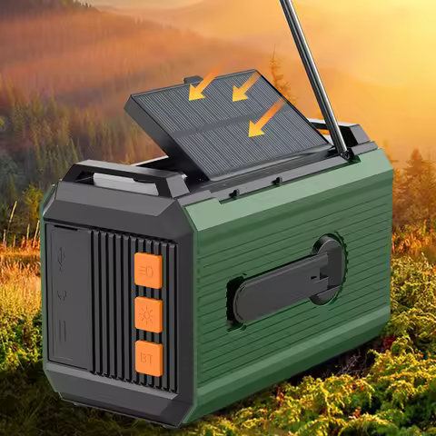 20000mAh AM/FM/NOAA Solar Hand Crank Emergency Radio Weather Radio (Green)