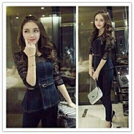 X50R9 Women's Simple, Modern, Fashionable Long Pants Set Vero Jeans Suit [Women's Suit