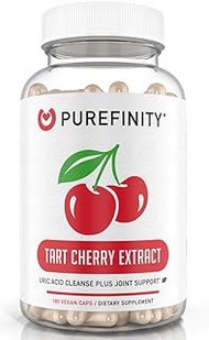 Tart Cherry Capsules - Max Strength 3000mg | 6 Month Supply - Advanced Uric Acid Cleanse, Powerful Antioixidant w/Joint Support - 180 Vegetable Capules.