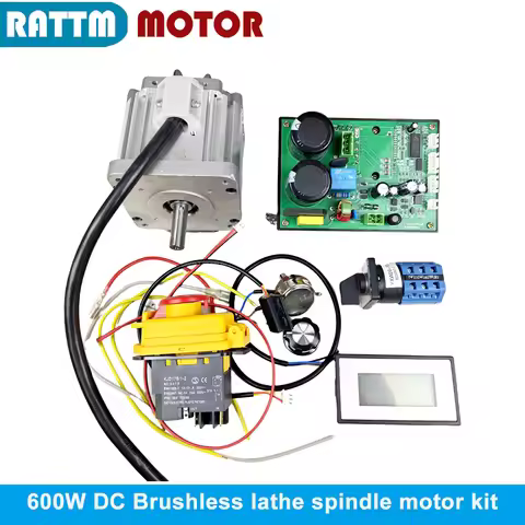 600W DC Brushless Lathe Spindle Motor With Control Board Card Controller For CJ 0618 Lathe Update