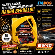 EMBOS 5W30 | 5W40 Fully Synthetic 𝐄𝐗𝐓𝐑𝐀 𝐑𝐀𝐂𝐈𝐍𝐆 | API SQ/CK4  4 Liter engine oil minyak hitam