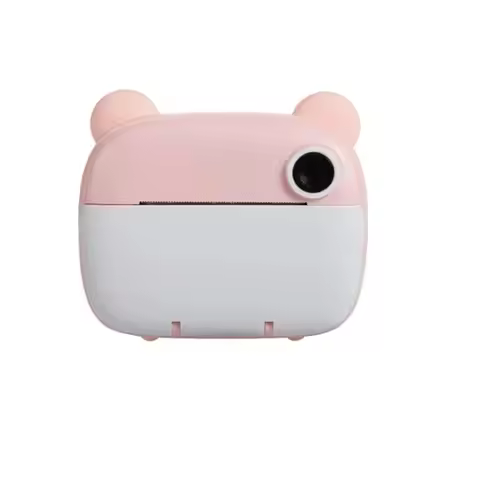 Y22A-Thermal Printing Photo Printer Kid's Digital Video Camera +Thermal Paper Roll Pink 1Set