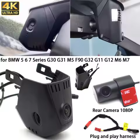 for BMW 5 6 7 Series G30 G31 M5 F90 G32 G11 G12 M6 M7 4K Dash Cam Front Rear Camera DVR Plug and Pla
