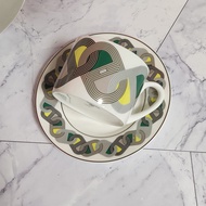 European-Style Bone China Dish Coffee Set Ceramic Flat Plate Creative Cup and Saucer Fashion Western