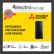 MITSUBISHI MRV50E2GSBP 3 DR FRIDGE - SHINY BLACK COLOR