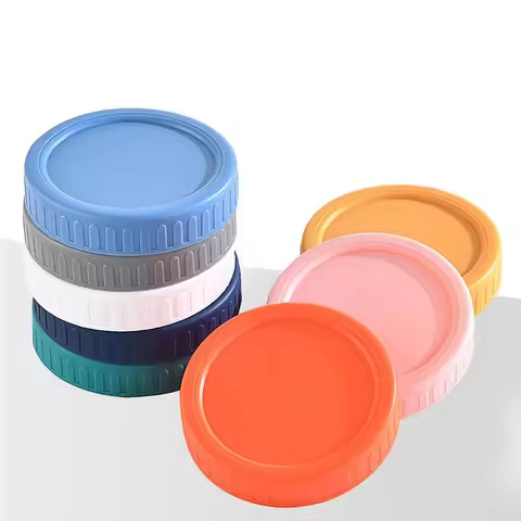 1pc 70mm/86mm Reusable Plastic Mason Jar Lids for Wide Mouth Jar Leak-proof Seal Bottle Cover Food S