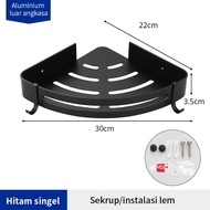 Rak Sudut Dapur Kamar Mandi Toilet WC Paket lengkap skrup fiser lem lengkap multifungsi tempel hangi