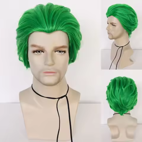 Anime Joker Cosplay Green Wig for Men Women Perfect for Joker Costume Clown Wig High Temperature Fib