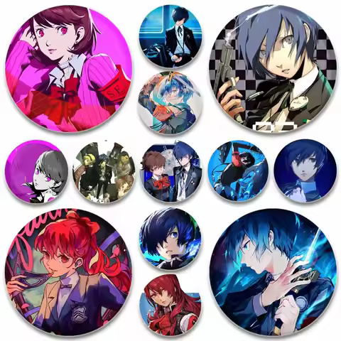 Game Anime Persona 3 Simple Button Pins,32/44/58mm Round Creative Brooches,Daily Stylish Ornament Ba