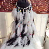 Ethnic Style Peacock Headdress Exotic Tribe Style Gypsy Style Stage Performance Feather Headband Acc