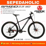 Sepeda Gunung 27.5 Inch MTB PACIFIC SPAZIO 2.9 MD Alloy 18 Speed Disc - Black Grey