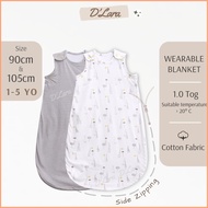 D'LARA Cotton Wearable Blanket Sleep Sack for Baby Toddler Kids | Suitable 20-24 C ( 1.0 TOG ) | Len