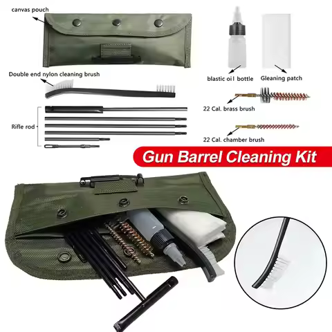 12pcs/Set Pistol Handguns Rod Cleaner Brush Tools with Pouch Gun Cleaning Kit Rifle Brushes Set for 
