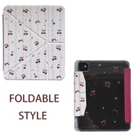 Casing Hard Y-fold Leather Polka Cherry For Mini6 Mini7 A17Pro IPad 5 6 7 8 9 10 11 12 A16 A19 Air 2