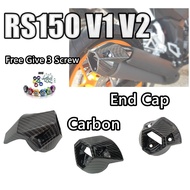 RS150 V1-V2 Muffler End Cap Protector Cover Exhaust HONDA RS150R RS-150 Ekzos Pipe Body Set Hitam Black Uma Leo HOTBIKER